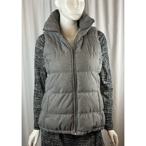 Old Navy Canvas Puffer Vest Gray M gorpcore cold weather 64-05, NWT - Picture 8 of 16